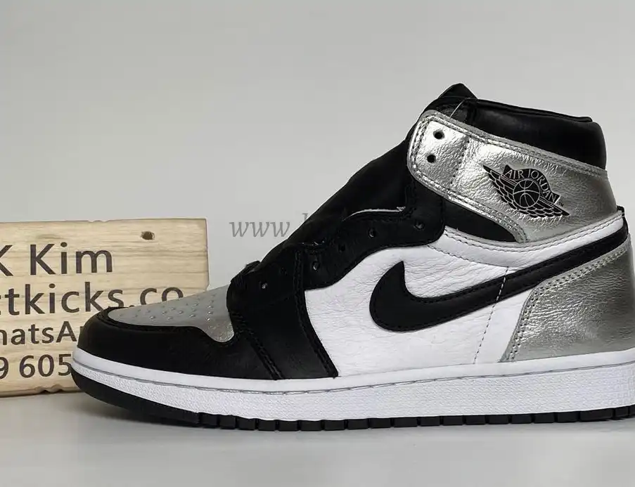 Pk god air Jordan 1 OG retro silver toe retail materials ready on March 10th