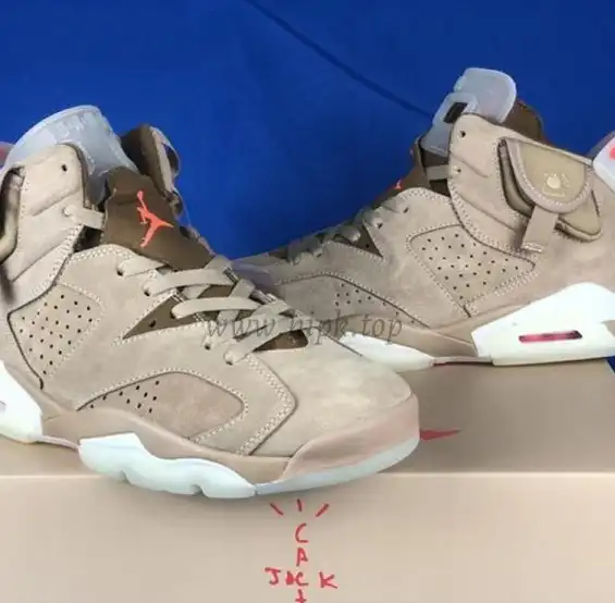 PK GOD Jordan 6 Retro Travis Scott British Khaki RETAIL MATERIALS READY TO SHIP