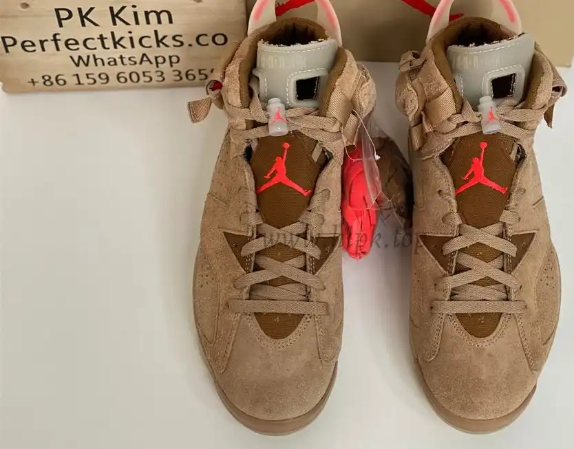 PK GOD Travis Scott x Air Jordan 6 Retro ‘British Khaki’ retail materials ready to ship