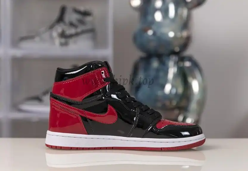 Pk God air jordan 1 retro Patent bred retail materials ready to ship