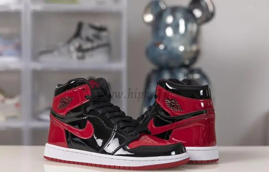 Pk God air jordan 1 retro Patent bred retail materials ready to ship