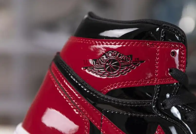 Pk God air jordan 1 retro Patent bred retail materials ready to ship