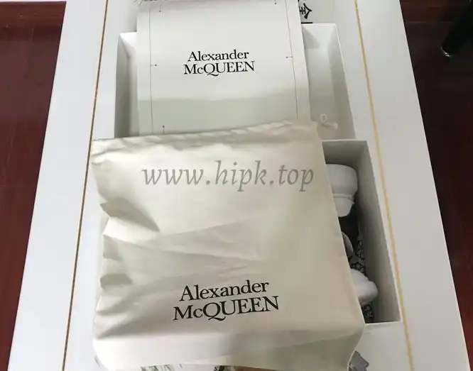 PK GOD Alxnder MC McQueen White smooth calf leather toe black leather heelbest version ready to ship