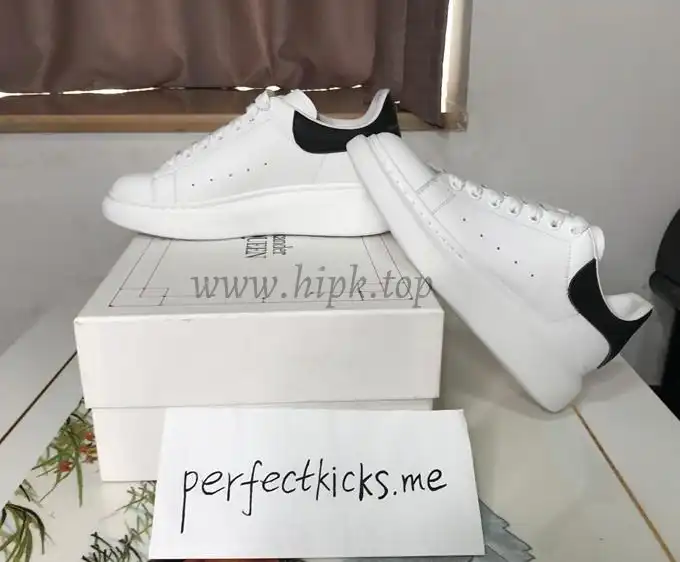 PK GOD Alxnder MC McQueen White smooth calf leather toe black leather heelbest version ready to ship