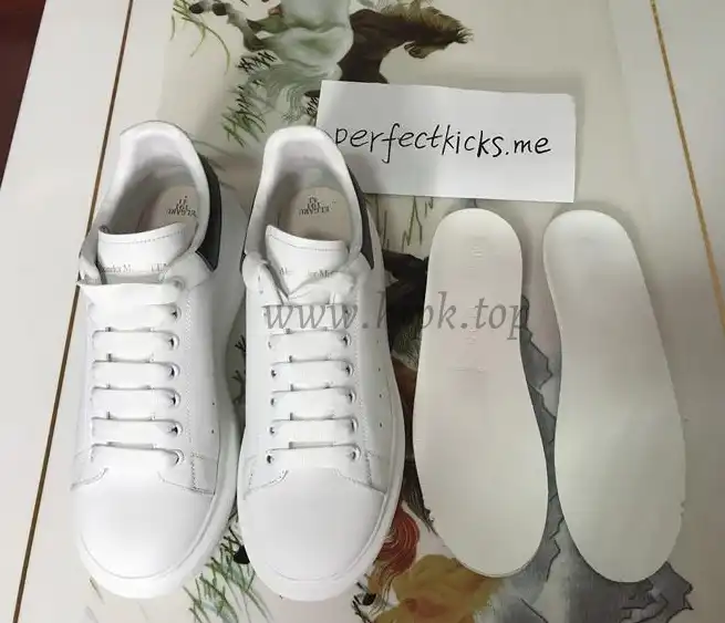 PK GOD Alxnder MC McQueen White smooth calf leather toe black leather heelbest version ready to ship