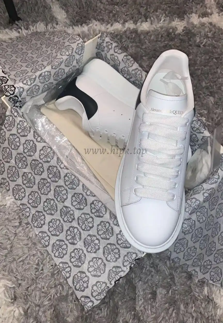 PK GOD Alxnder MC McQueen White smooth calf leather toe black leather heelbest version ready to ship