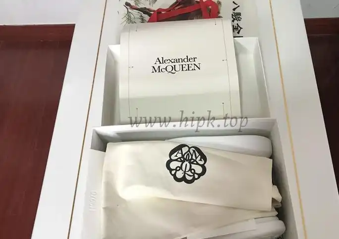 PK GOD Alxnder MC McQueen White smooth calf leather toe black leather heelbest version ready to ship