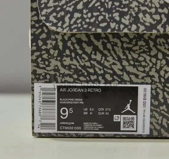 PK GOD Air Jordan 3 Retro Black Cement RETAIL MATERIALS READY TO SHIP