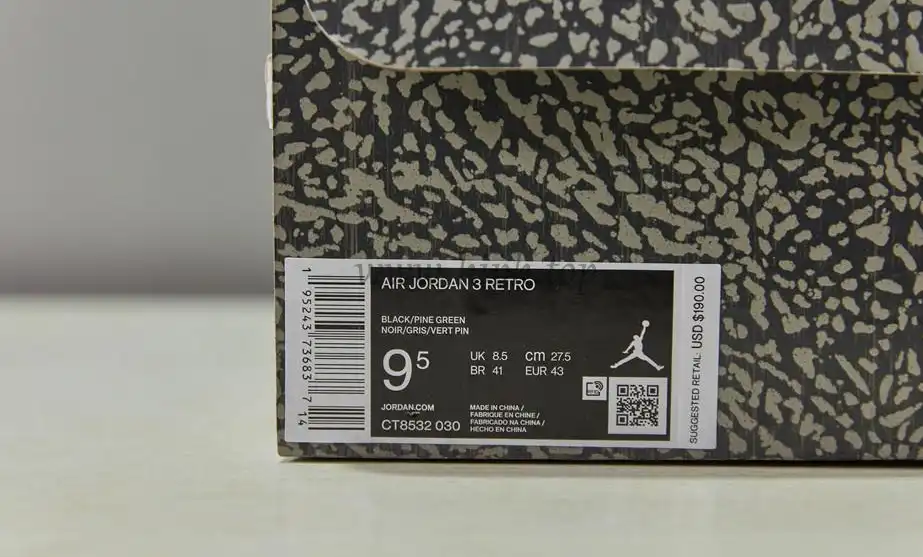 PK GOD Jordan 3 Retro Pine Green Retail Materials Ready to Ship