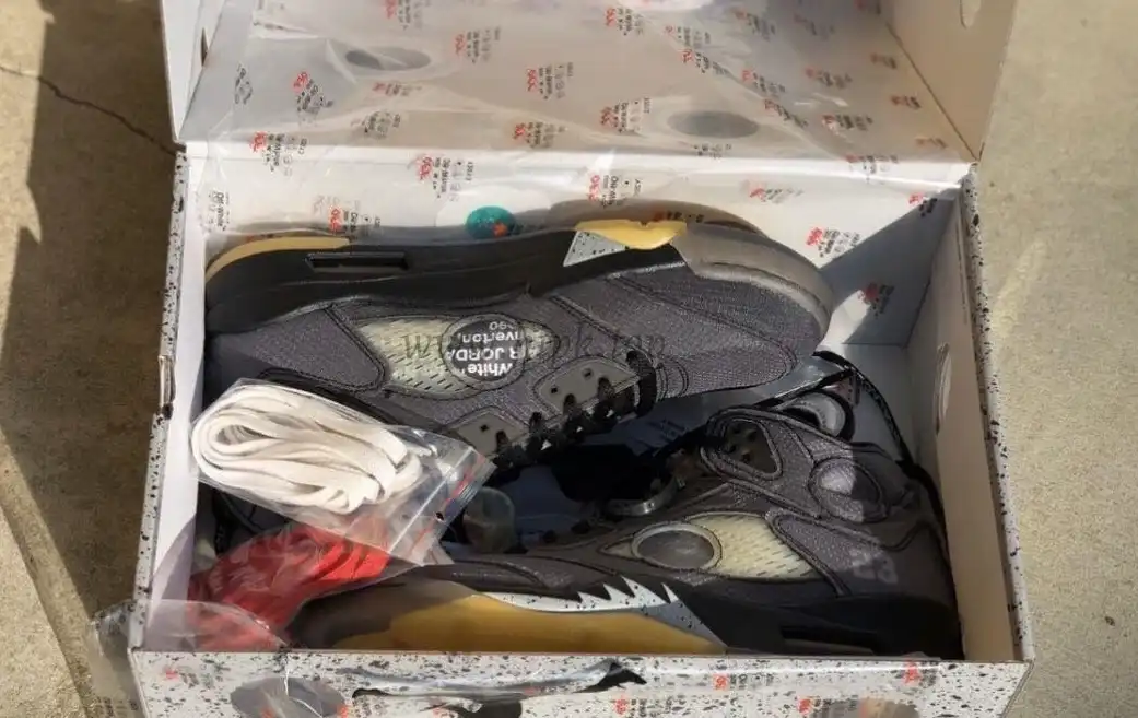 PK GOD Jordan 5 Retro Off-White Black CT8480 retail materials ready to ship