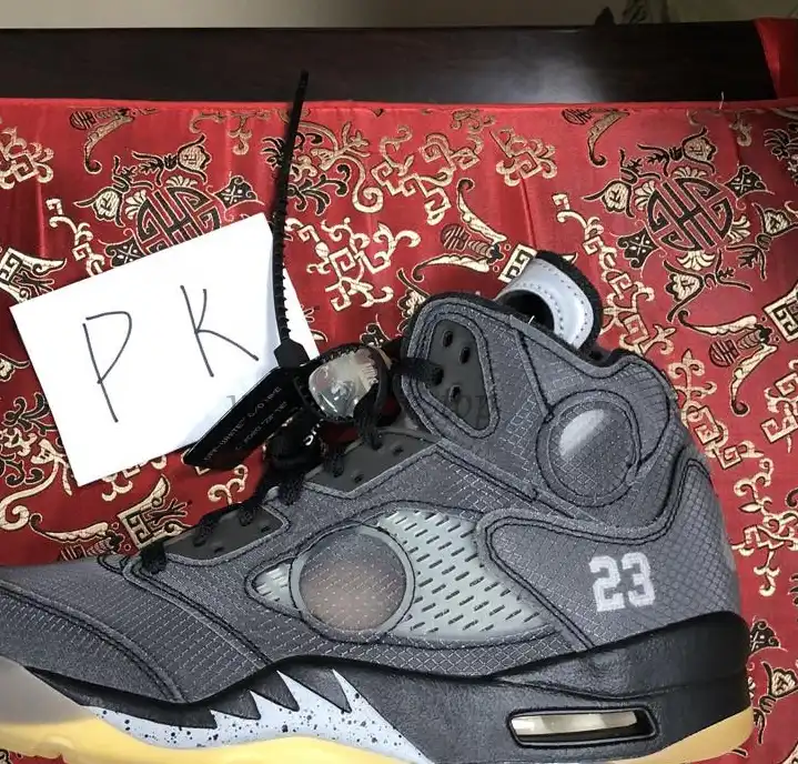 PK GOD Jordan 5 Retro Off-White Black CT8480 retail materials ready to ship