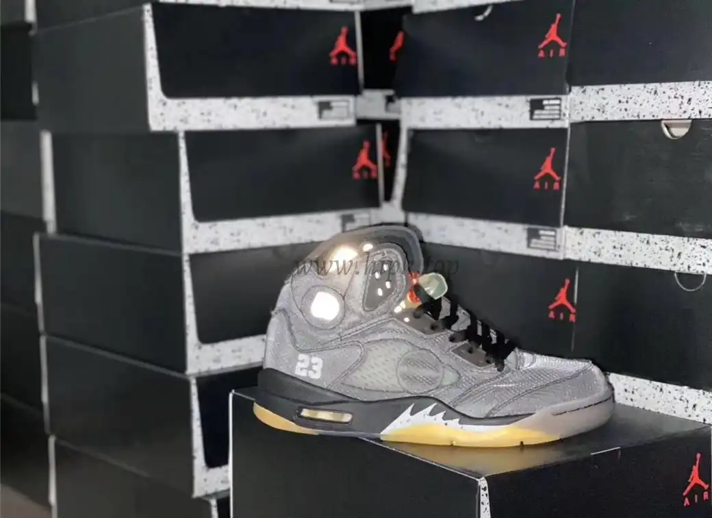 PK GOD Jordan 5 Retro Off-White Black CT8480 retail materials ready to ship