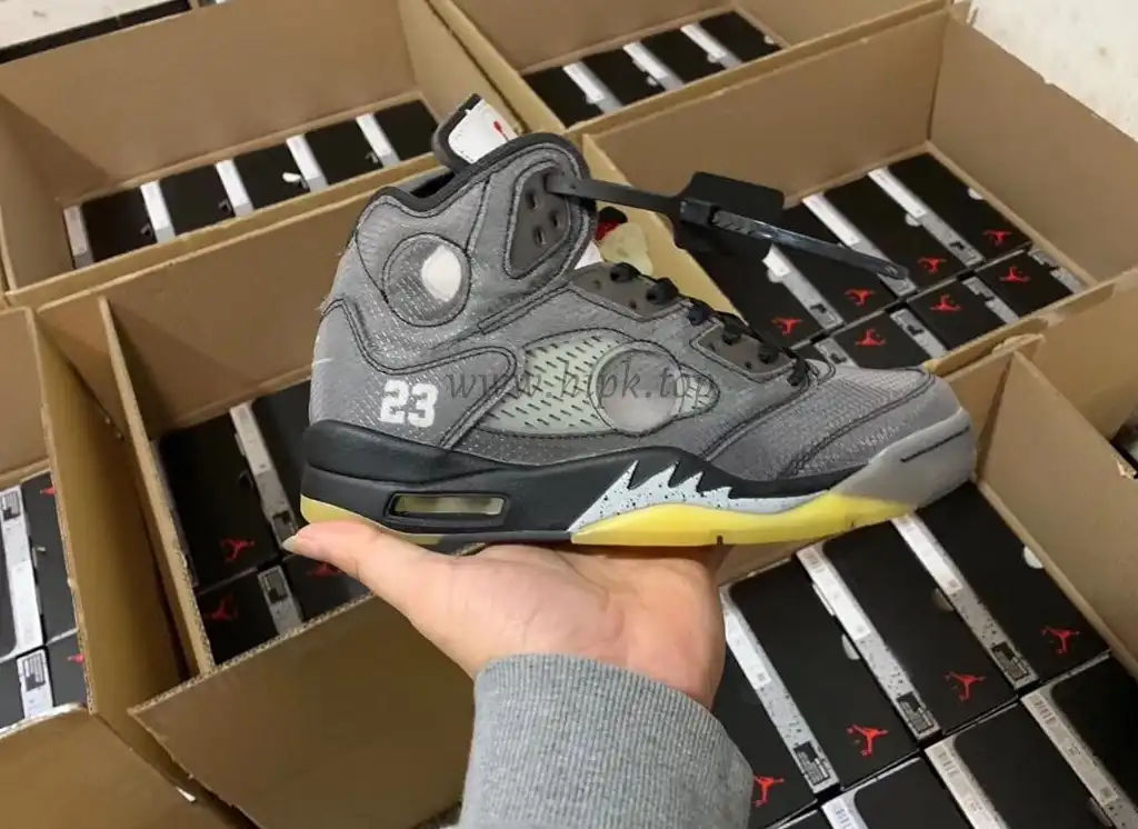 PK GOD Jordan 5 Retro Off-White Black CT8480 retail materials ready to ship