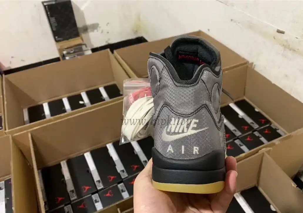 PK GOD Jordan 5 Retro Off-White Black CT8480 retail materials ready to ship