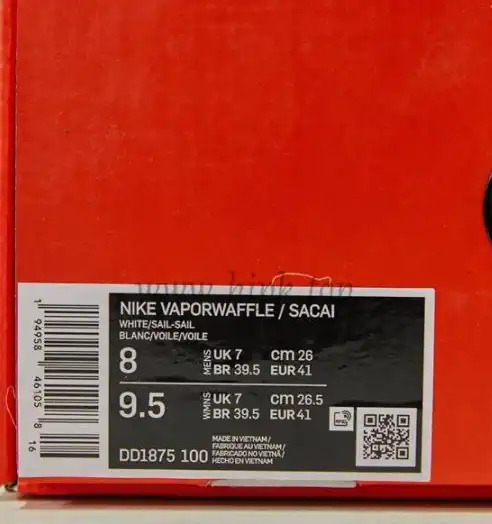 PK God Sacai X VaporWaffle Royal Fuchsia retail materials ready to ship