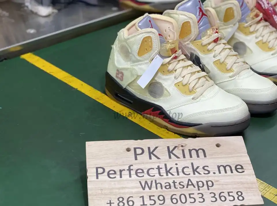 PK God Air Jordan 5 Retro X off white Sail retail materials ready to ship