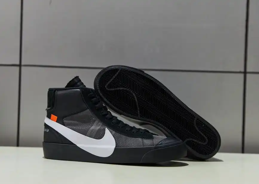 PK God OFF-WHITE x Nike Blazer Mid Black“GRIM REEPERS”retail materials ready