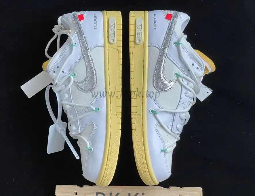 Pk God off white X dunk low the 50 white silver retail materials ready to ship