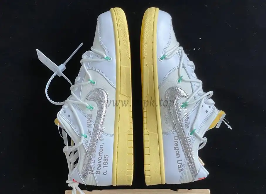 Pk God off white X dunk low the 50 white silver retail materials ready to ship