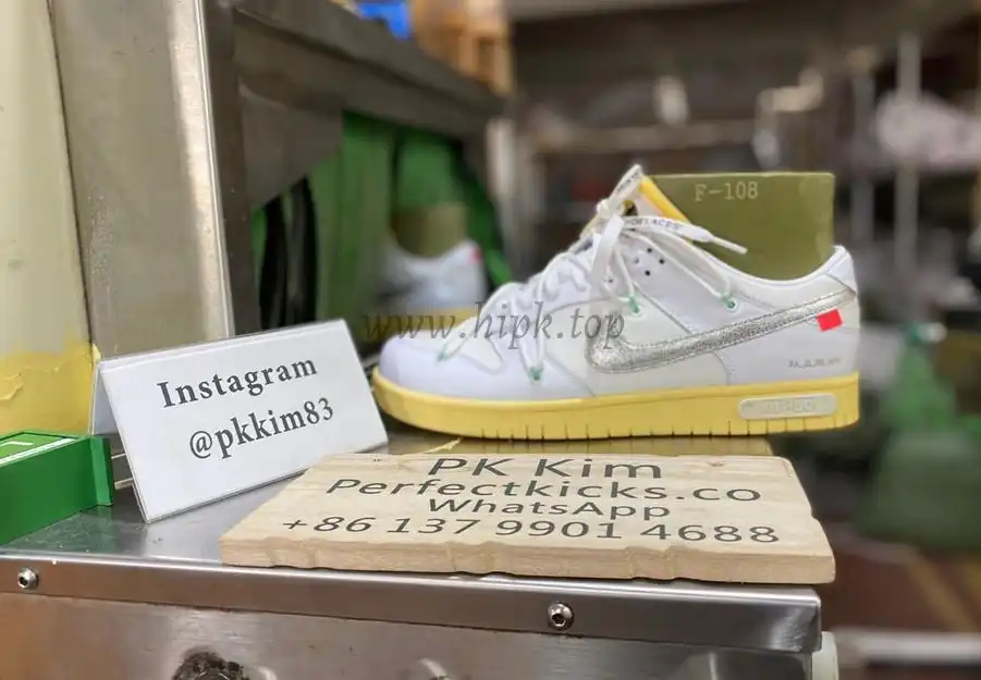 Pk God off white X dunk low the 50 white silver retail materials ready to ship