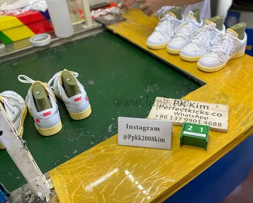 Pk God off white X dunk low the 50 white silver retail materials ready to ship