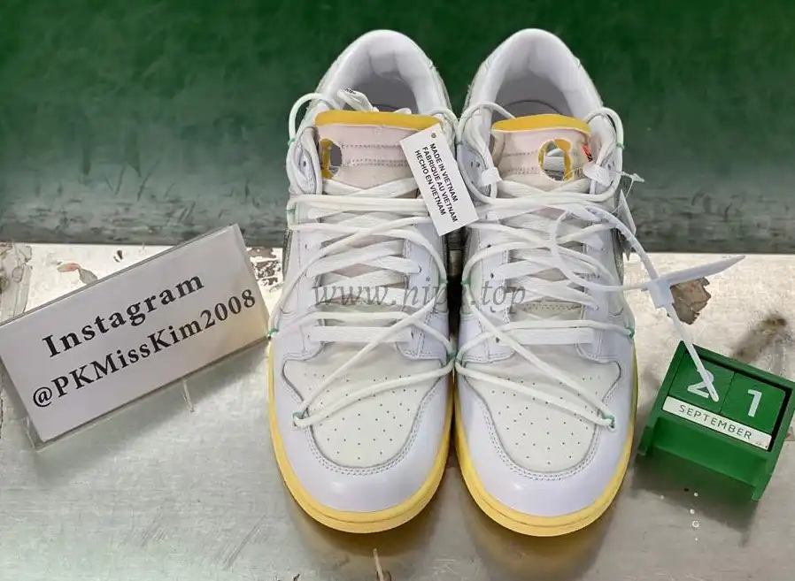 Pk God off white X dunk low the 50 white silver retail materials ready to ship