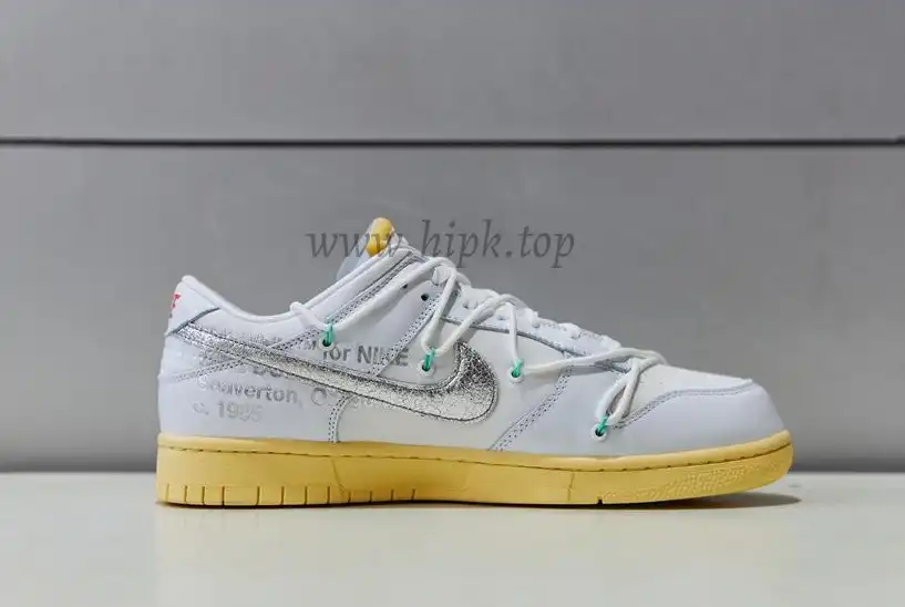 Pk God off white X dunk low the 50 white silver retail materials ready to ship