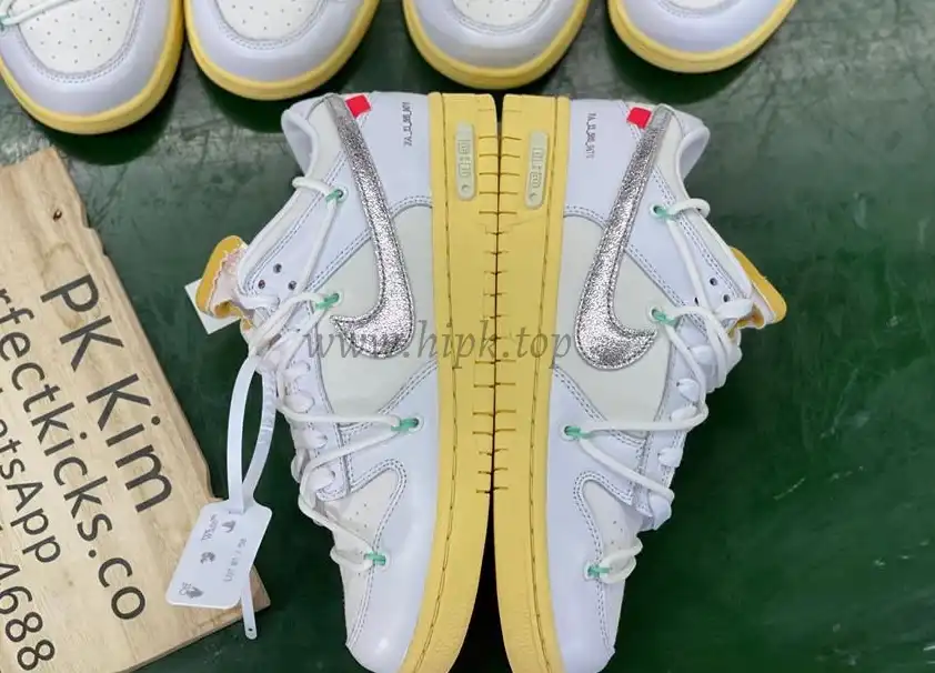 Pk God off white X dunk low the 50 white silver retail materials ready to ship