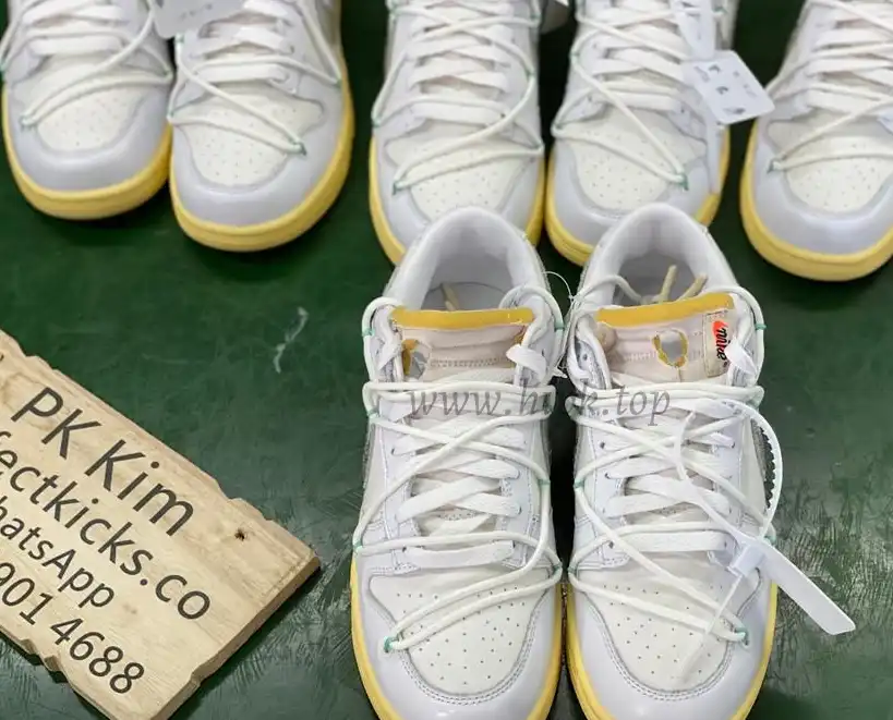 Pk God off white X dunk low the 50 white silver retail materials ready to ship