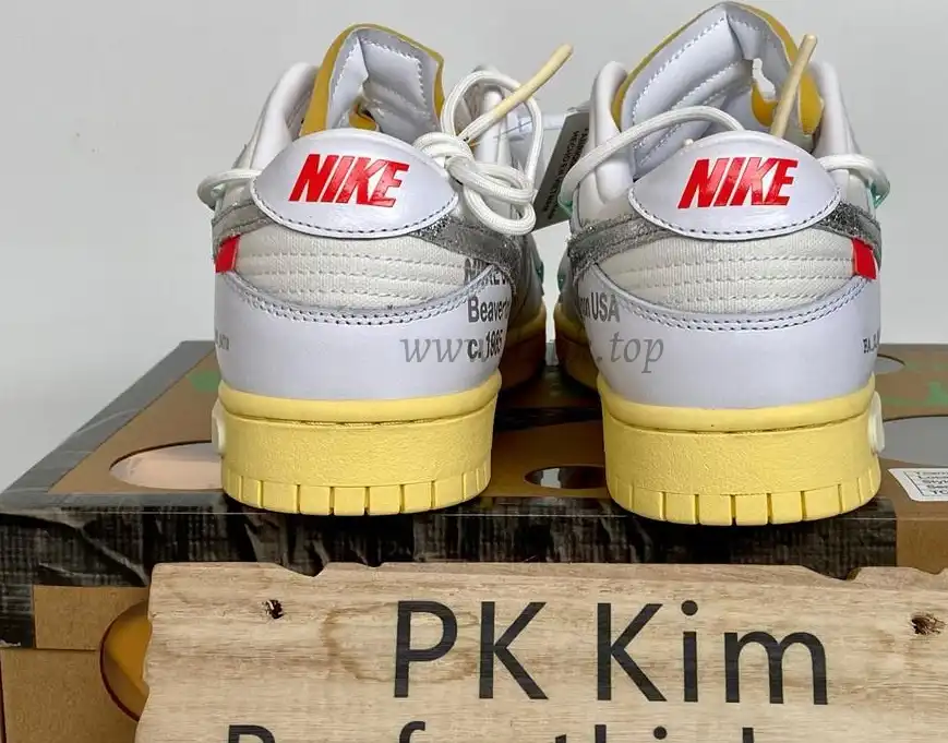 Pk God off white X dunk low the 50 white silver retail materials ready to ship