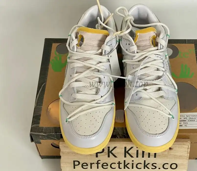 Pk God off white X dunk low the 50 white silver retail materials ready to ship