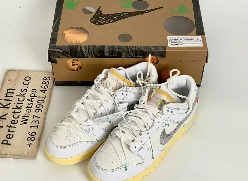 Pk God off white X dunk low the 50 white silver retail materials ready to ship