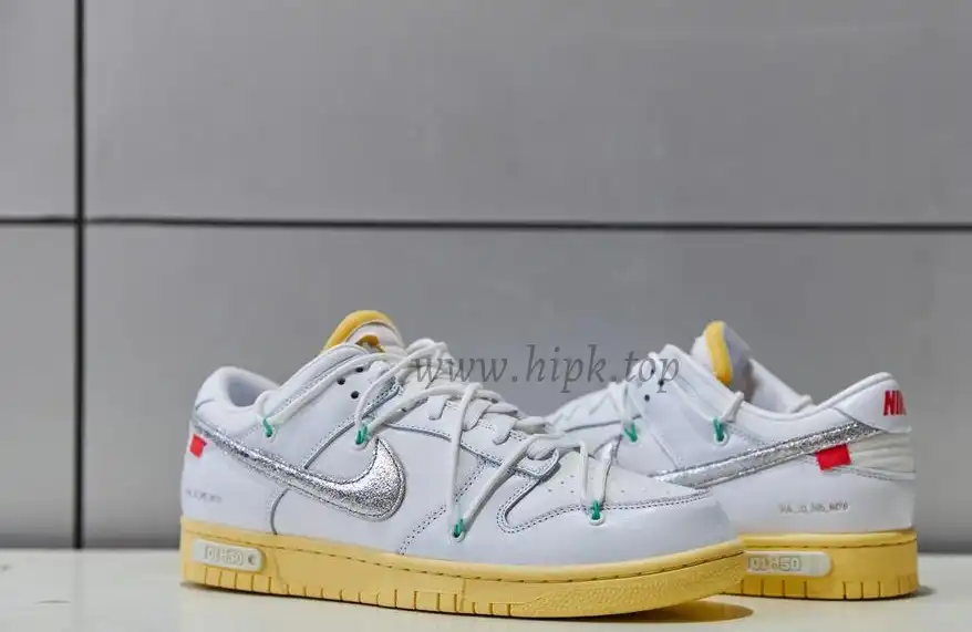 Pk God off white X dunk low the 50 white silver retail materials ready to ship