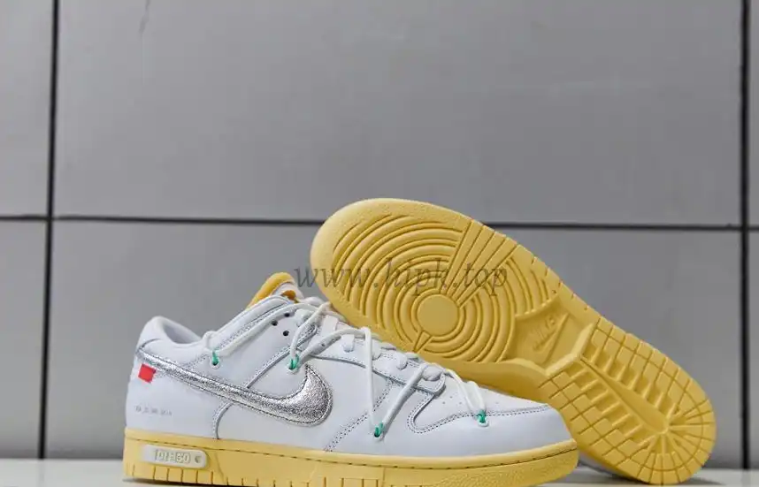 Pk God off white X dunk low the 50 white silver retail materials ready to ship