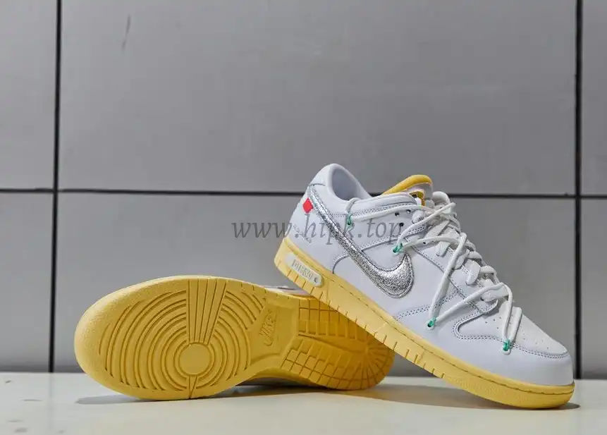 Pk God off white X dunk low the 50 white silver retail materials ready to ship