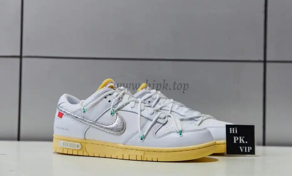 Pk God off white X dunk low the 50 white silver retail materials ready to ship