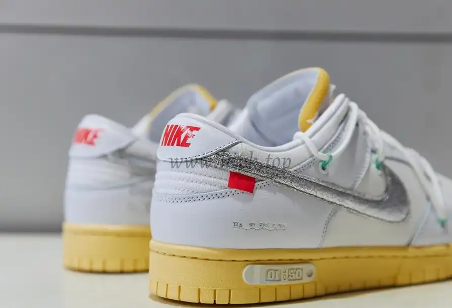 Pk God off white X dunk low the 50 white silver retail materials ready to ship