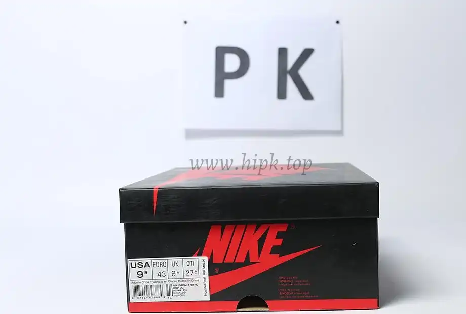 PK GOD Jordan 1 Retro High Neutral Grey Hyper Crimson RETAIL MATERIALS READY TO SHIP