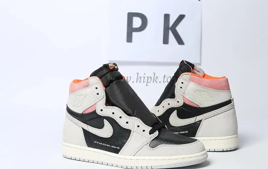 PK GOD Jordan 1 Retro High Neutral Grey Hyper Crimson RETAIL MATERIALS READY TO SHIP