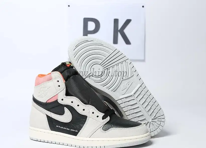 PK GOD Jordan 1 Retro High Neutral Grey Hyper Crimson RETAIL MATERIALS READY TO SHIP