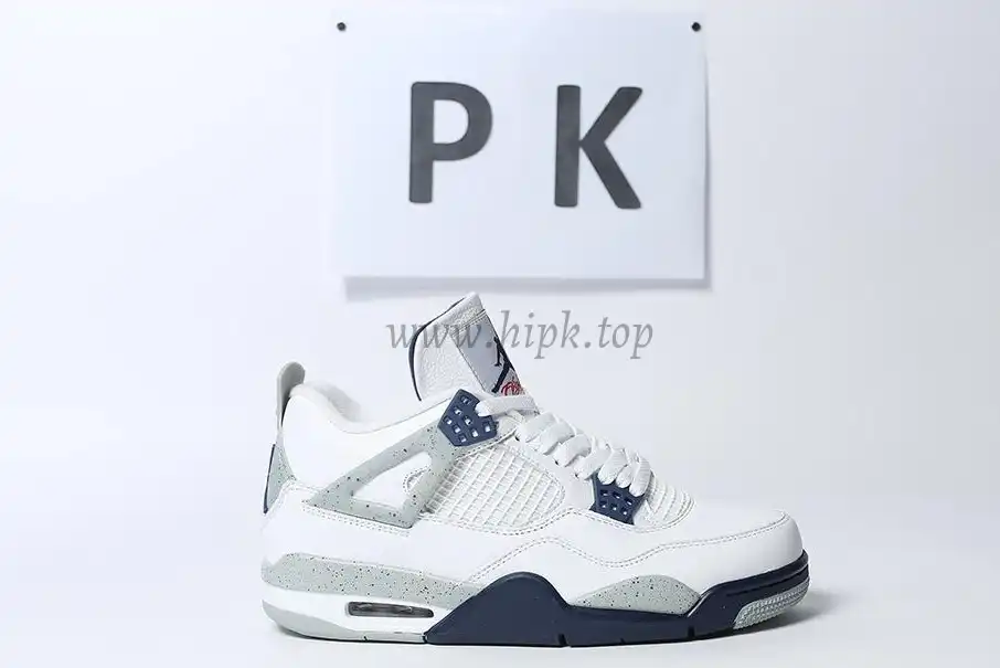 PK GOD Jordan 4 Retro White Midnight Navy RETAIL MATERIALS READY TO SHIP