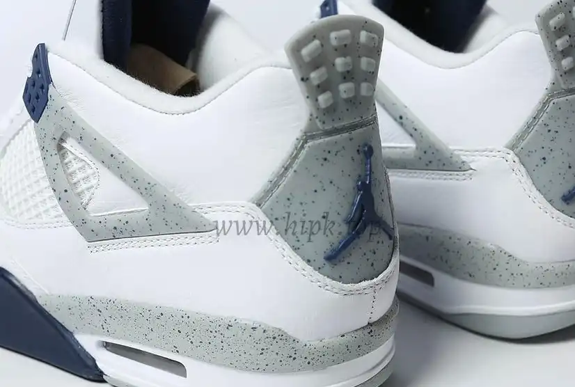 PK GOD Jordan 4 Retro White Midnight Navy RETAIL MATERIALS READY TO SHIP