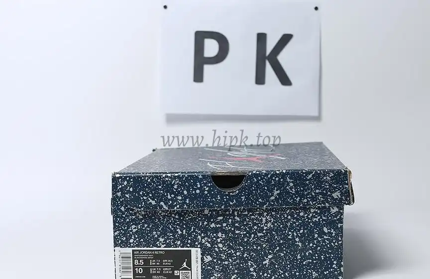 PK GOD Jordan 4 Retro White Midnight Navy RETAIL MATERIALS READY TO SHIP