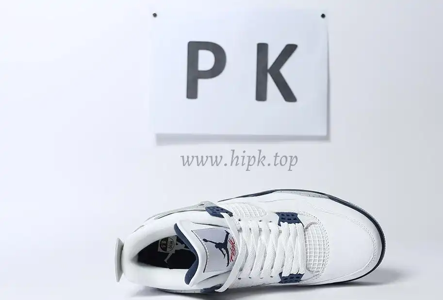 PK GOD Jordan 4 Retro White Midnight Navy RETAIL MATERIALS READY TO SHIP