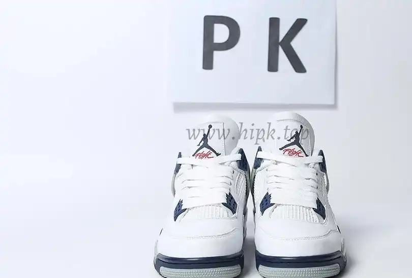 PK GOD Jordan 4 Retro White Midnight Navy RETAIL MATERIALS READY TO SHIP