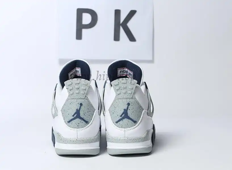 PK GOD Jordan 4 Retro White Midnight Navy RETAIL MATERIALS READY TO SHIP