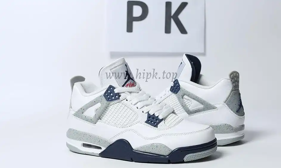 PK GOD Jordan 4 Retro White Midnight Navy RETAIL MATERIALS READY TO SHIP