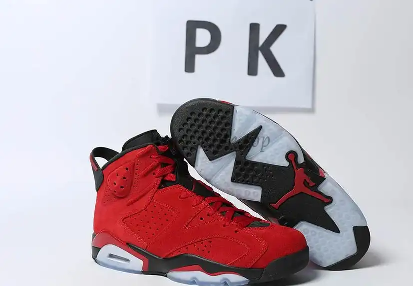 PK GOD Jordan 6 Retro Black Red RETAIL MATERIALS READY TO SHIP