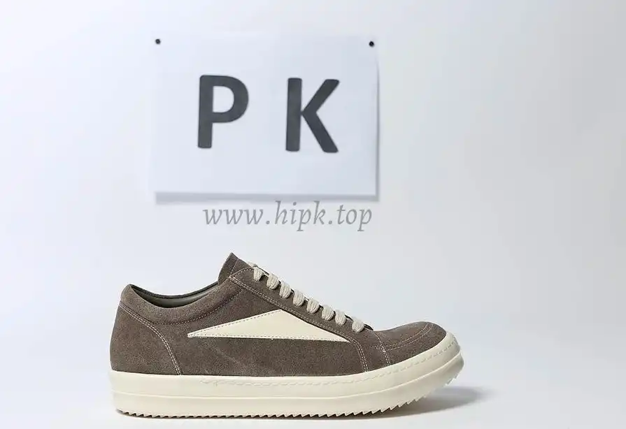 PK GOD Rick Owens EDFU Vintage Sneaks Velour Suede Dust Grey Milk White RETAIL MATERIALS READY TO SHIP