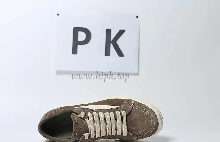 PK GOD Rick Owens EDFU Vintage Sneaks Velour Suede Dust Grey Milk White RETAIL MATERIALS READY TO SHIP